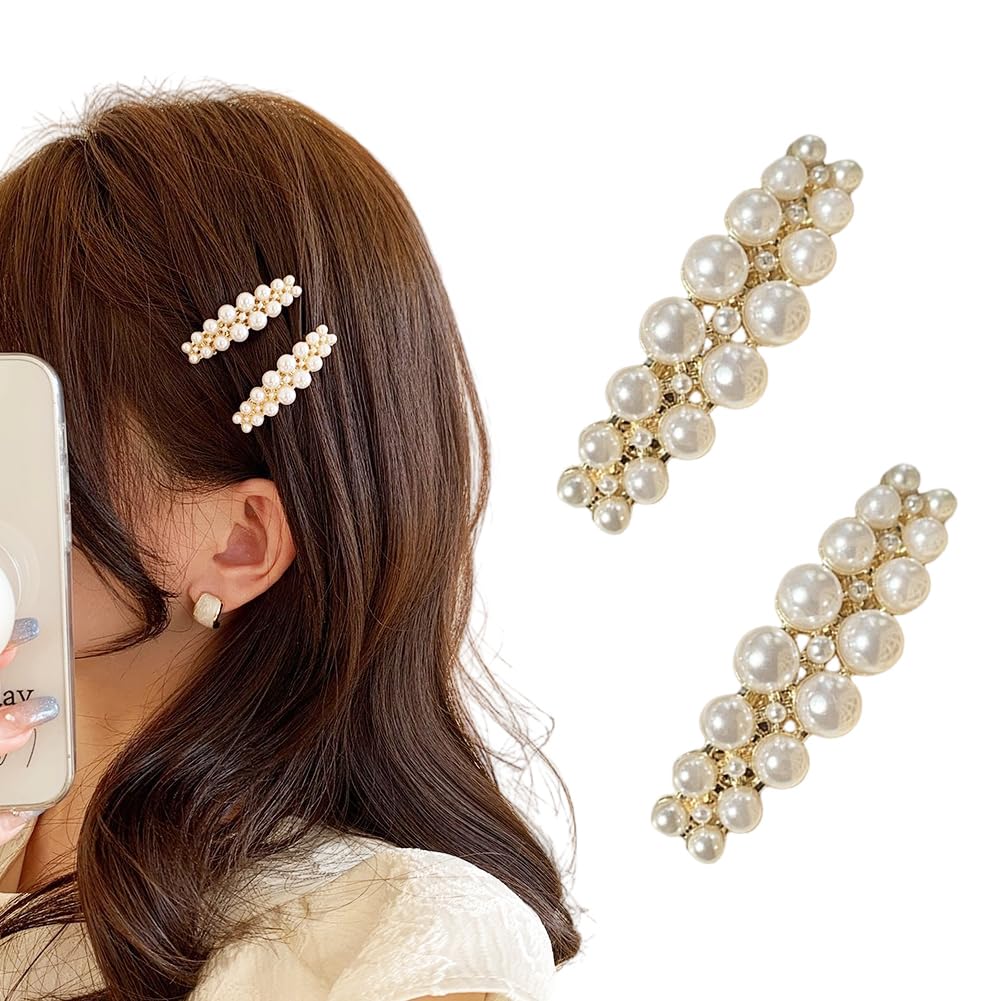 2PCS Small Pearl Hair Clips