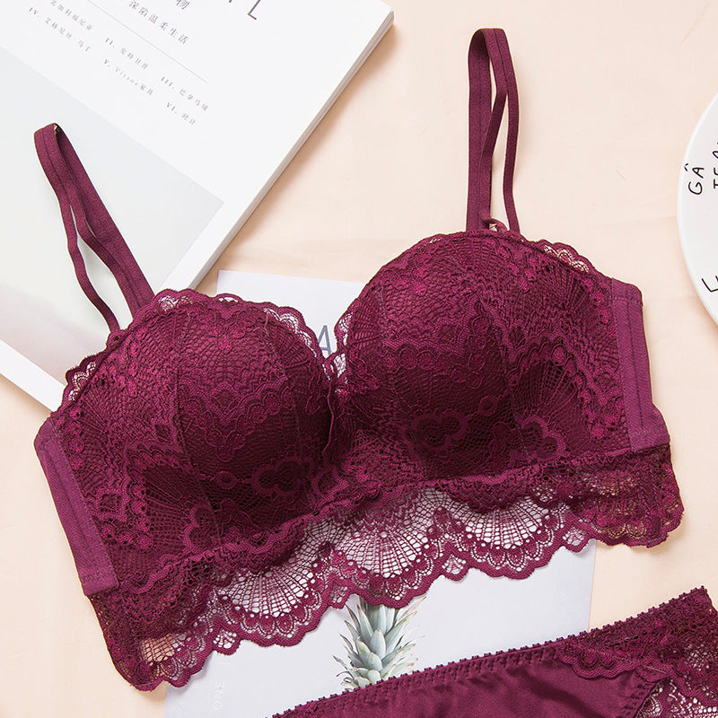 Lace Edge Wireless Sexy Palm Cup Bra for Comfort