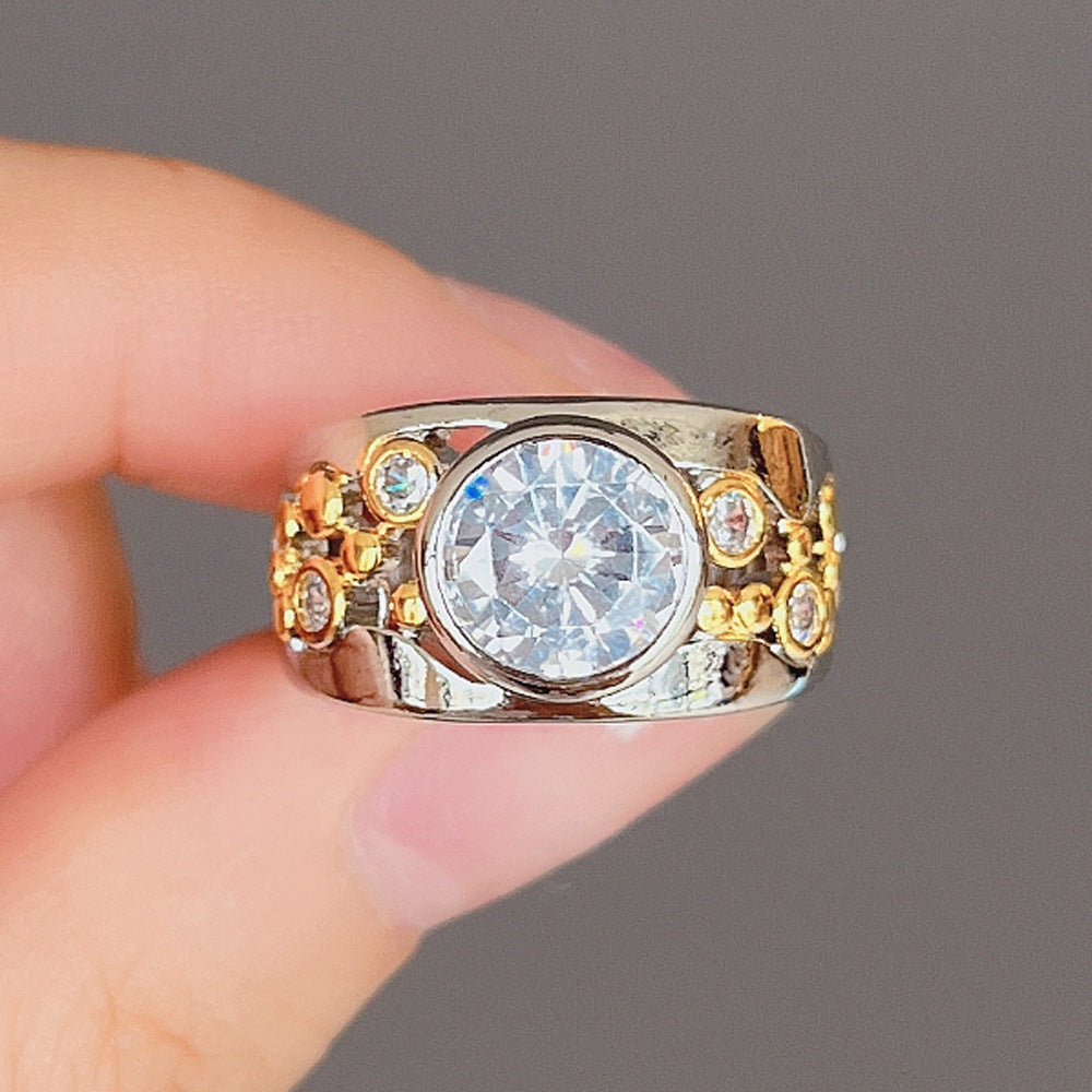Creative Ethnic Hollow Zircon Trend Ring